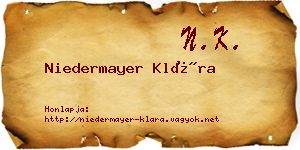 Niedermayer Klára névjegykártya